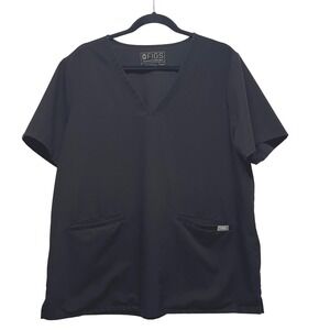 Figs Casma Scrub Top XXL FW1100 Short Sleeve Technical Collection Black Nurse